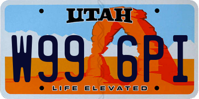 UT license plate W996PI