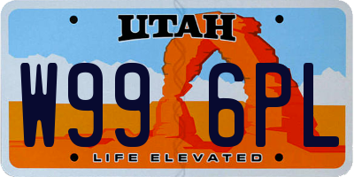 UT license plate W996PL