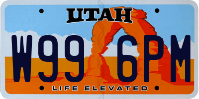 UT license plate W996PM