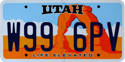 UT license plate W996PV
