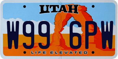 UT license plate W996PW