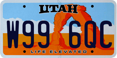 UT license plate W996QC