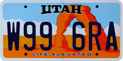 UT license plate W996RA