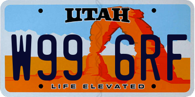 UT license plate W996RF