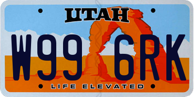 UT license plate W996RK