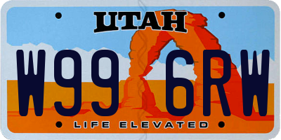 UT license plate W996RW
