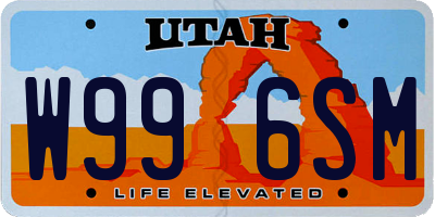 UT license plate W996SM