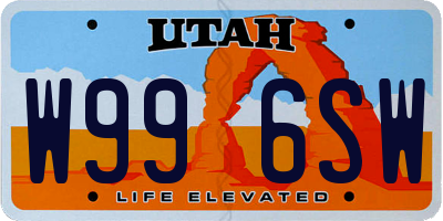 UT license plate W996SW
