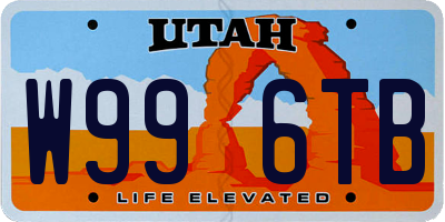 UT license plate W996TB