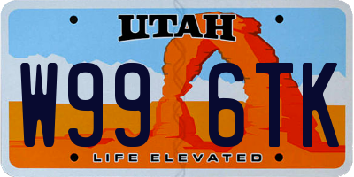 UT license plate W996TK