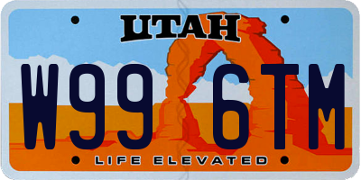 UT license plate W996TM