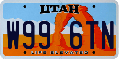 UT license plate W996TN