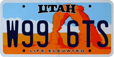 UT license plate W996TS