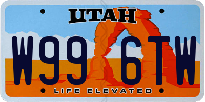 UT license plate W996TW