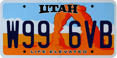 UT license plate W996VB