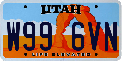 UT license plate W996VN