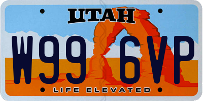UT license plate W996VP