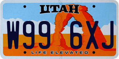 UT license plate W996XJ