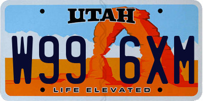 UT license plate W996XM