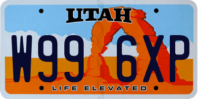 UT license plate W996XP