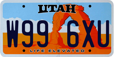 UT license plate W996XU