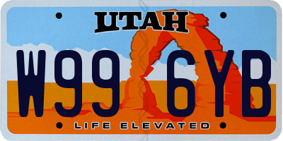 UT license plate W996YB