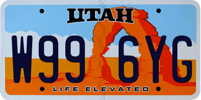 UT license plate W996YG