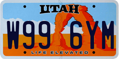 UT license plate W996YM