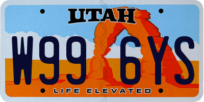 UT license plate W996YS