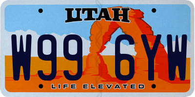 UT license plate W996YW