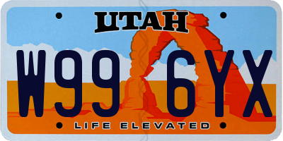 UT license plate W996YX