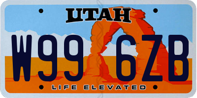 UT license plate W996ZB