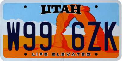 UT license plate W996ZK