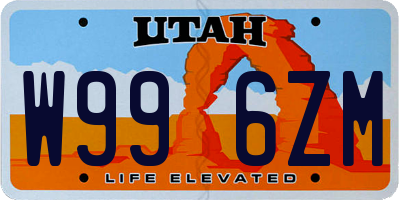 UT license plate W996ZM