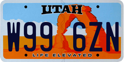 UT license plate W996ZN