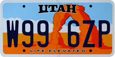 UT license plate W996ZP
