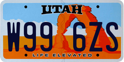 UT license plate W996ZS