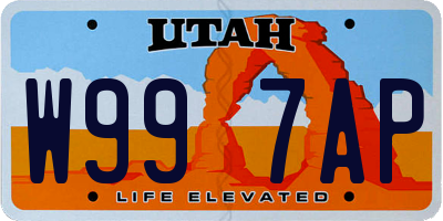 UT license plate W997AP