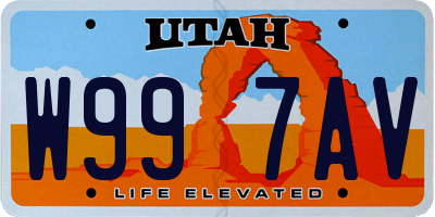 UT license plate W997AV