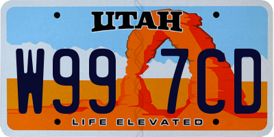 UT license plate W997CD