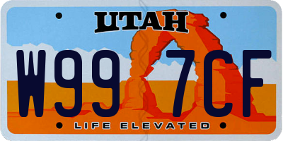 UT license plate W997CF