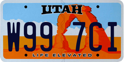 UT license plate W997CI