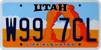 UT license plate W997CL