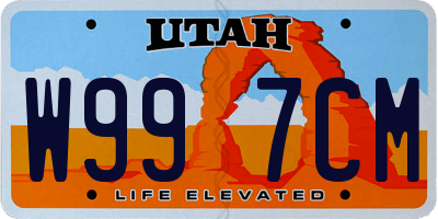 UT license plate W997CM