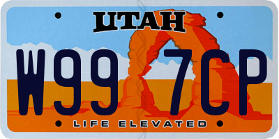 UT license plate W997CP