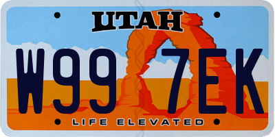 UT license plate W997EK
