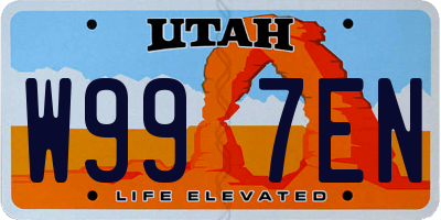 UT license plate W997EN