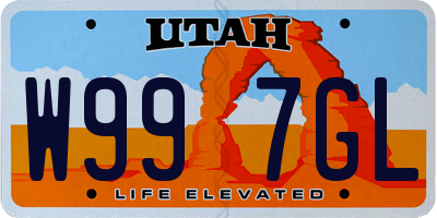 UT license plate W997GL