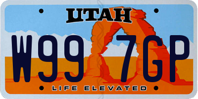 UT license plate W997GP