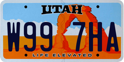 UT license plate W997HA